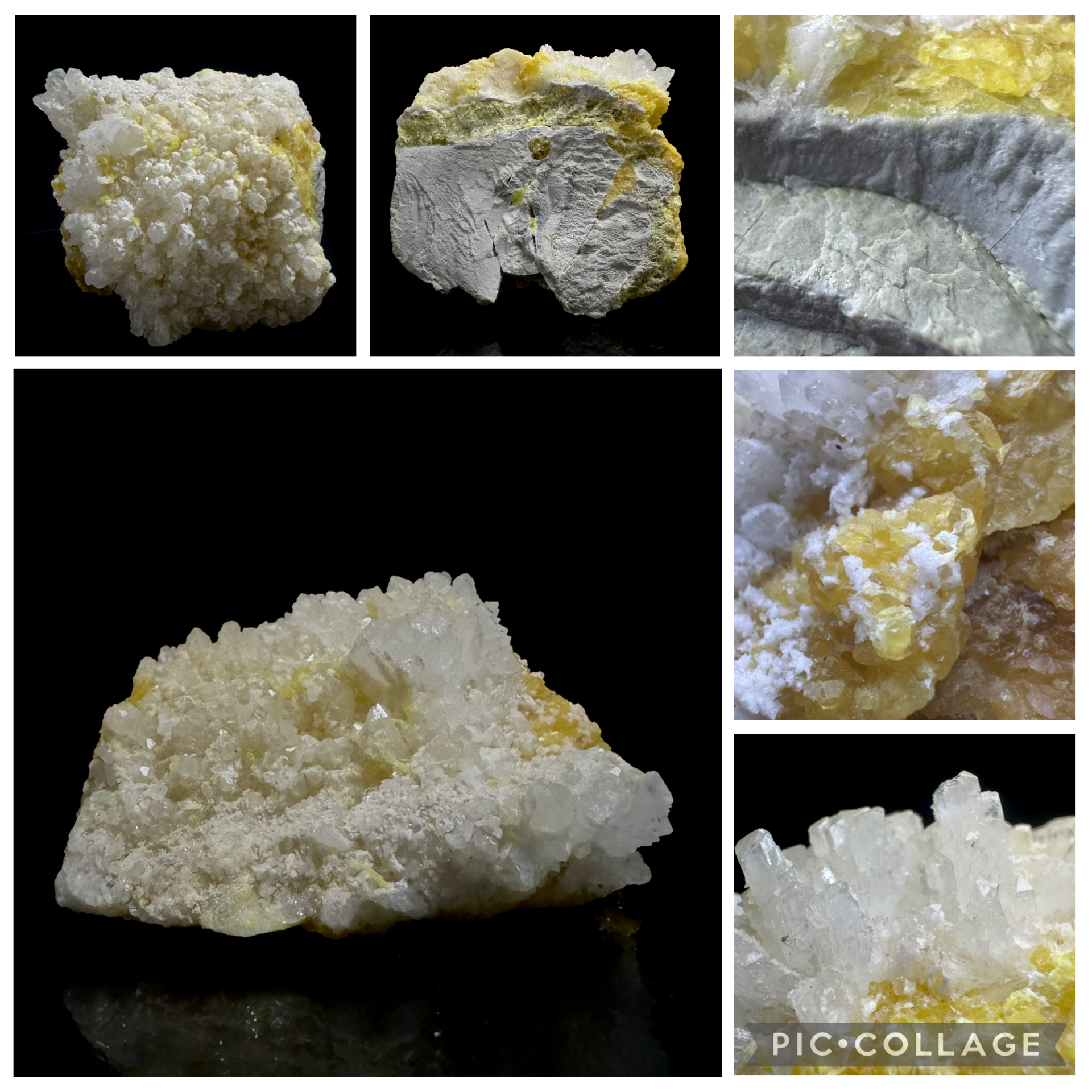 Italian Celestine and Sulphur on Aragonite matrix