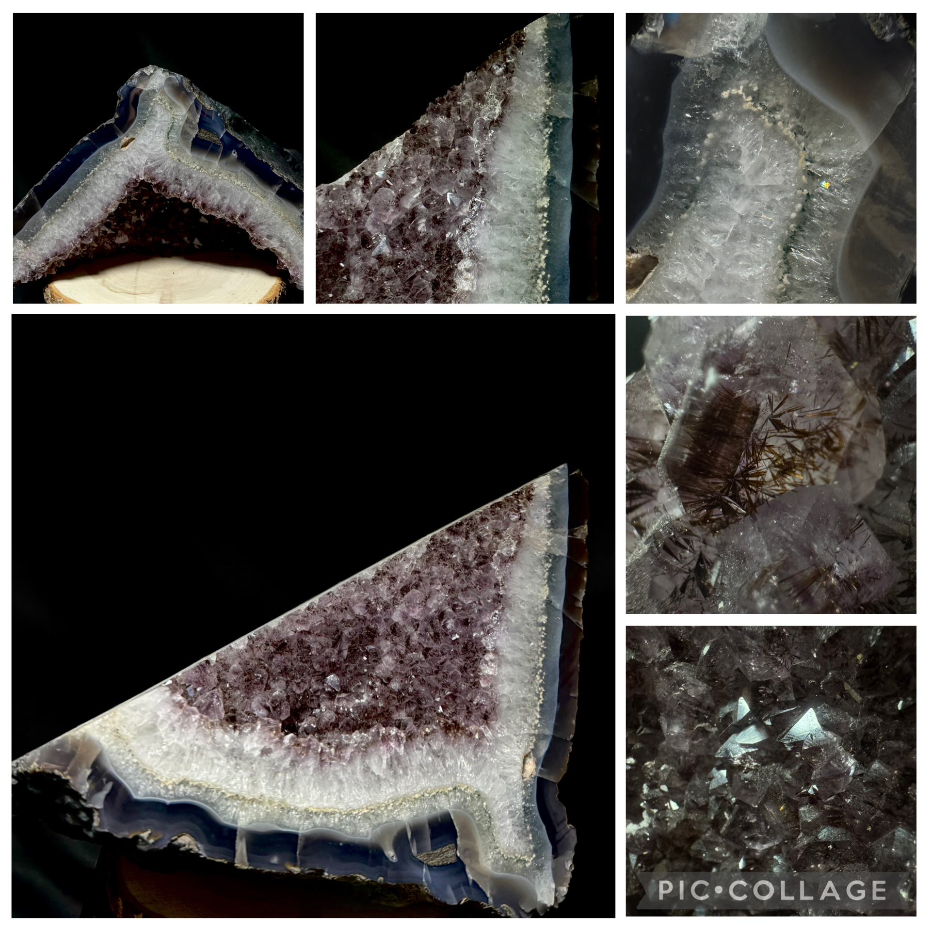 Face polished Uruguayan Amethyst With Agatized banding 