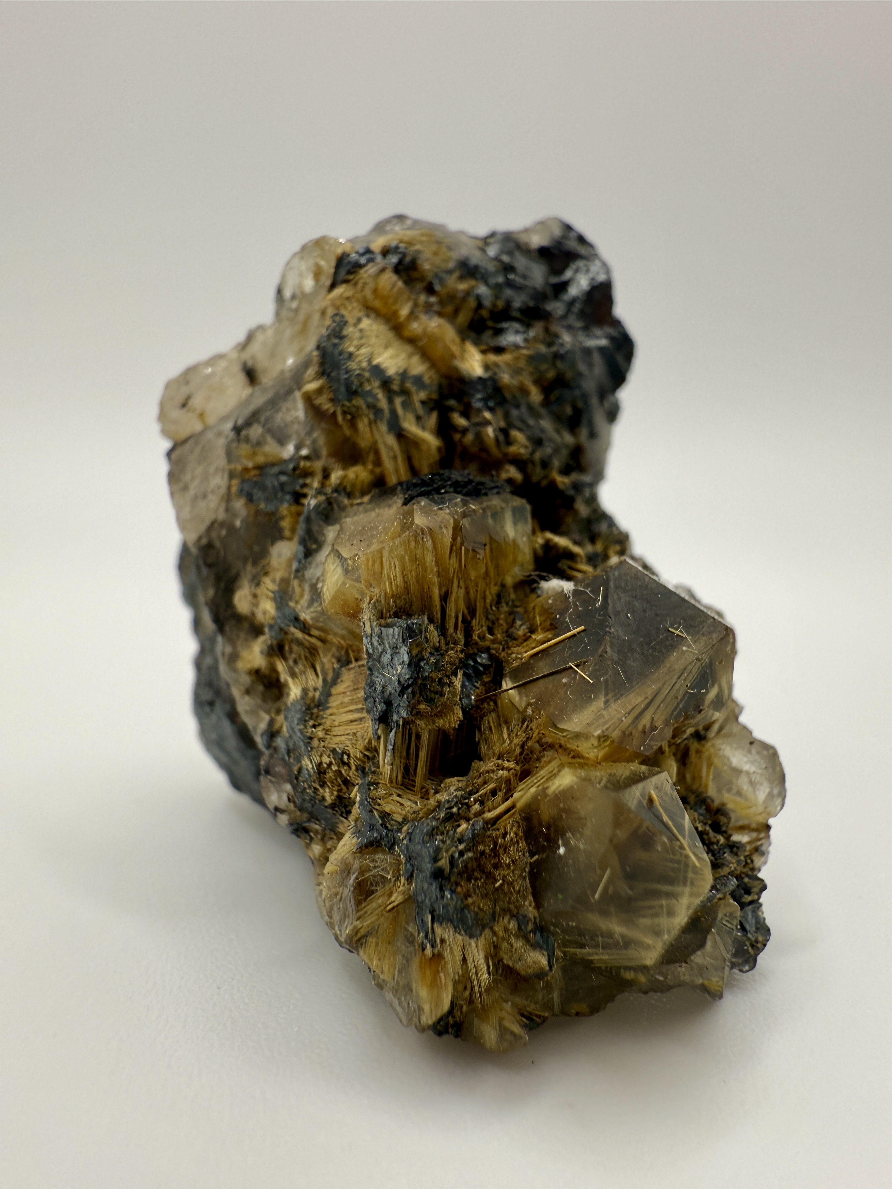 Golden Rutile on Hematite